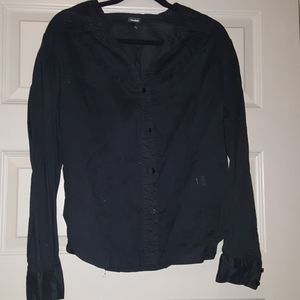 Black cotton button down